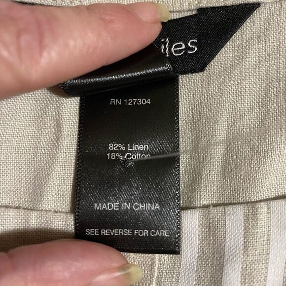 Ali Miles Lagenlook Linen Cotton Blend Oversized Top Coastal Quite Lux Artsy - Picture 9 of 9